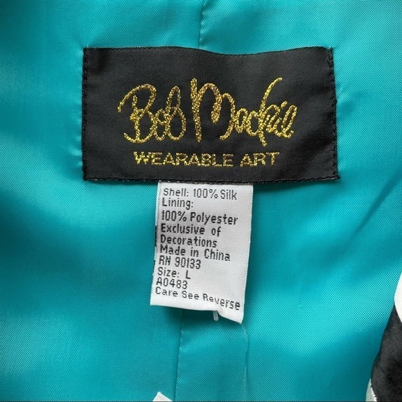 Bob Mackie Qvc Blazer Jacket Blue Size Large Oversized Funky Formal Statement - Picture 5 of 10